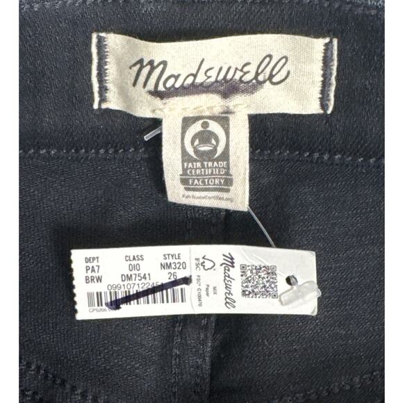 NWT Madewell Mid-Rise Kick Out Crop Jeans in Black Rinse Wash NM320 Size 26 - Picture 6 of 14